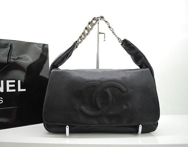 Chanel 36035 Black Caviar Leather Hobo Bag - Click Image to Close