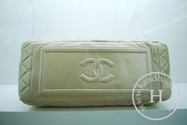 Chanel 36045 Beige Lambskin Coco Cocoon Bowling Knockoff Bag - Click Image to Close
