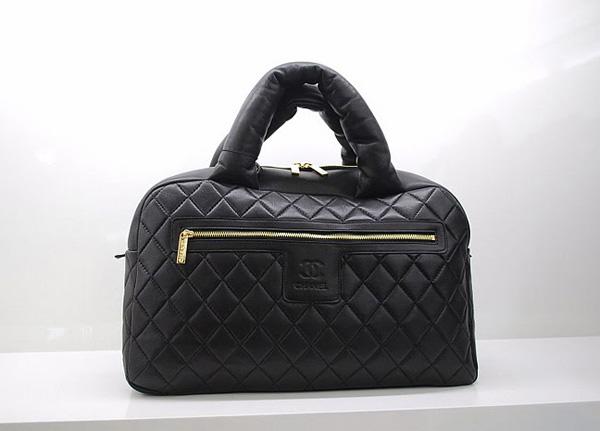 Chanel 36045 Black Lambskin Coco Cocoon Bowling Knockoff Bag - Click Image to Close