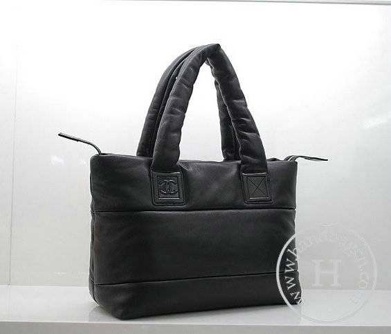 Chanel 36046 Black Lambskin Coco Cocoon Tote Knockoff Bag - Click Image to Close