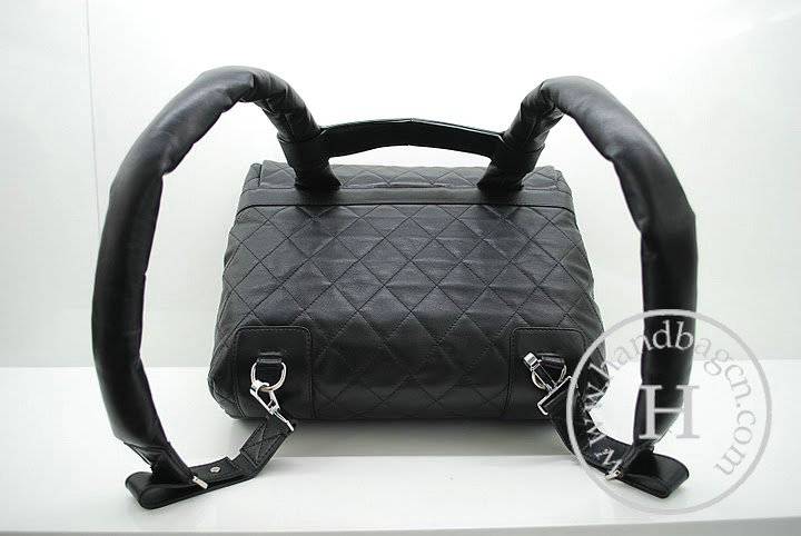 Chanel 36056 Black Lambskin Coco Cocoon Knockoff Backpack With Silver Hardware