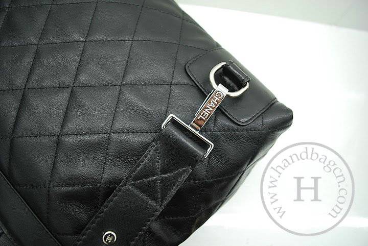 Chanel 36056 Black Lambskin Coco Cocoon Knockoff Backpack With Silver Hardware - Click Image to Close