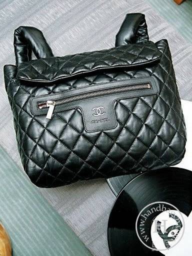 Chanel 36056 Black Lambskin Coco Cocoon Knockoff Backpack With Silver Hardware - Click Image to Close