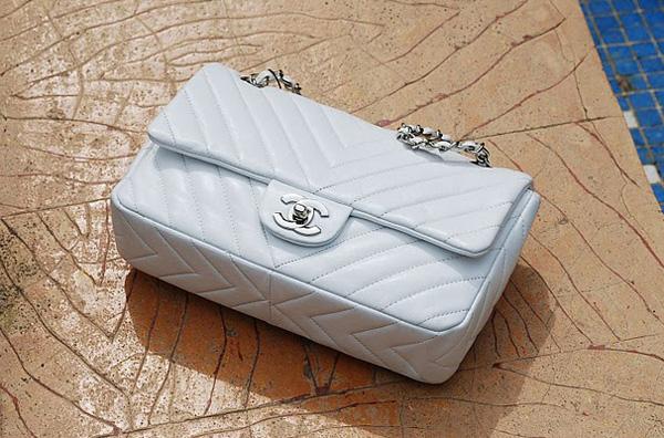 Chanel 36068 Replica Handbag White lambskin leather With Silver Hardware - Click Image to Close