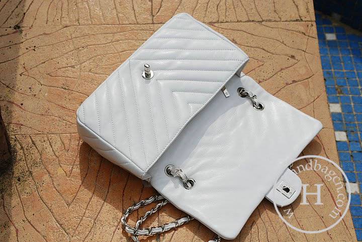 Chanel 36068 Replica Handbag White lambskin leather With Silver Hardware