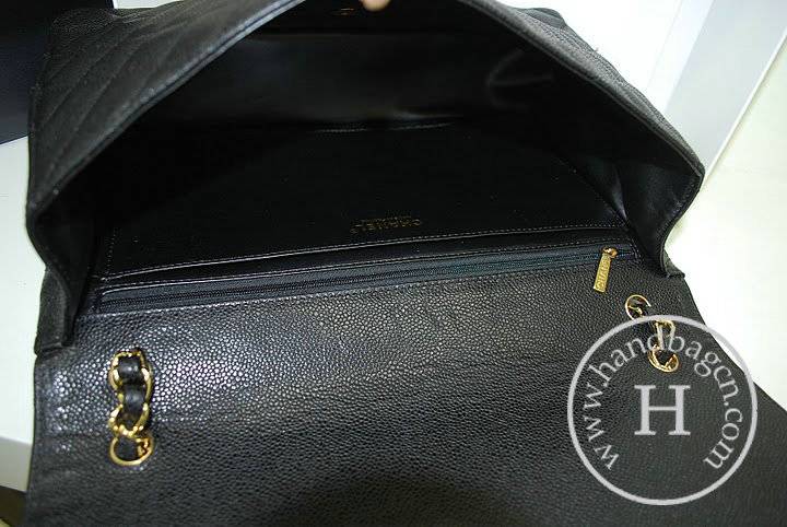 Chanel 36070 Designer Handbags Black Original Caviar Leather With Gold Hardware