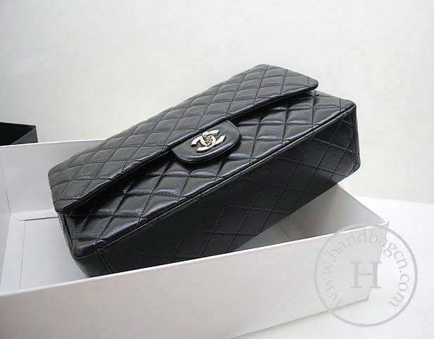 Chanel 36070 Designer Handbag Black Original Lambskin leather With Silver Hardware - Click Image to Close