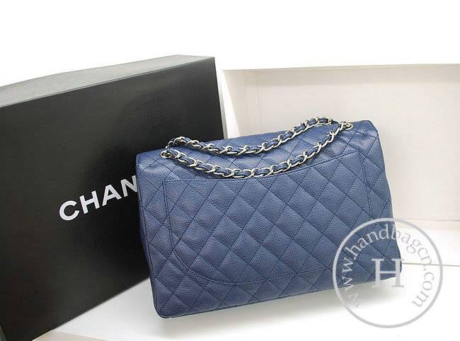 Chanel 36070 Designer Handware Blue Original Caviar Leather With Silver Hardware - Click Image to Close
