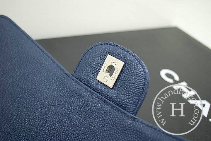 Chanel 36070 Designer Handware Blue Original Caviar Leather With Silver Hardware