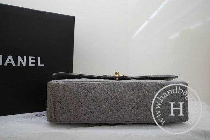 Chanel 36070 Designer Handbag Grey Original Caviar Leather With Gold Hardware - Click Image to Close