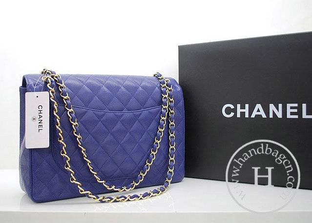 Chanel 36070 Designer Handbag Light Blue Original Caviar Leather With Gold Hardware - Click Image to Close