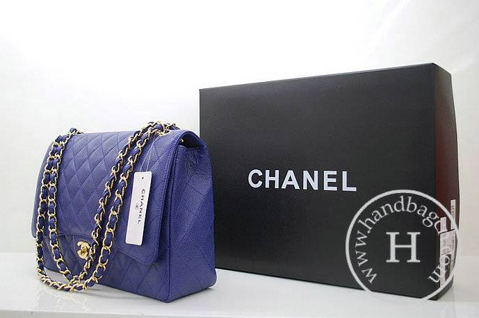 Chanel 36070 Designer Handbag Light Blue Original Caviar Leather With Gold Hardware - Click Image to Close