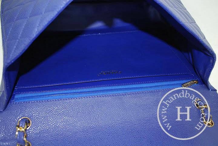 Chanel 36070 Designer Handbag Light Blue Original Caviar Leather With Gold Hardware