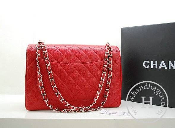 Chanel 36070 Designer Handware Red Original Caviar Leather With Silver Hardware - Click Image to Close