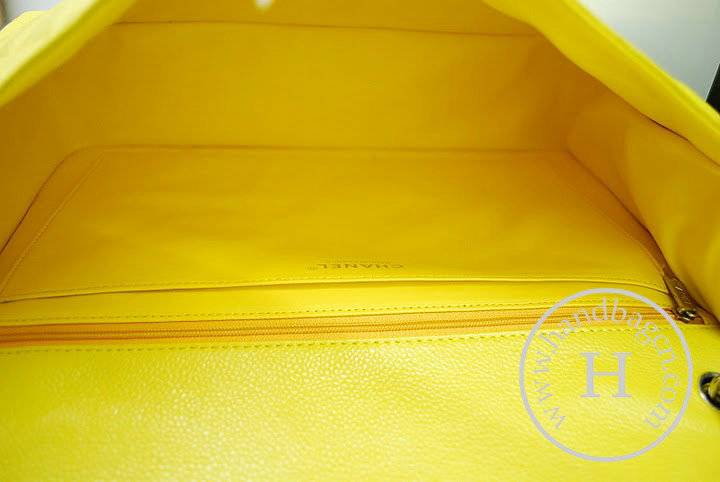 Chanel 36070 Designer Handbag Yellow Original Caviar Leather With Silver Hardware - Click Image to Close