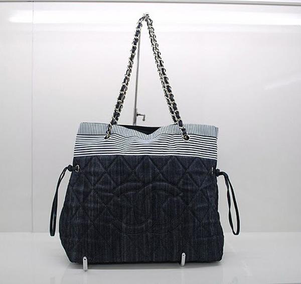 Chanel 36072 Replica Black Denim Shoulder Handbag