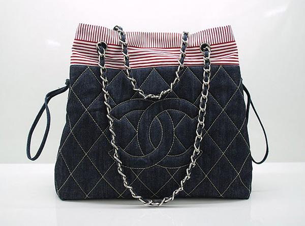 Chanel 36072 Replica Red Denim Shoulder Handbag