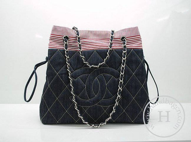 Chanel 36072 Replica Red Denim Shoulder Handbag