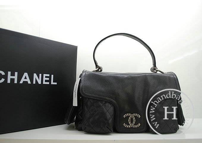 Chanel 36075 Designer Handbag Black Original Caviar Leather - Click Image to Close