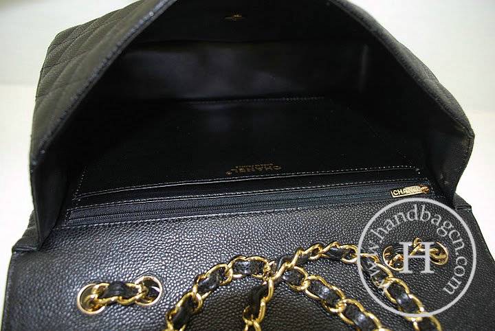 Chanel 36076 Replica Handbag Black Original Caviar Leather With Gold Hardware - Click Image to Close