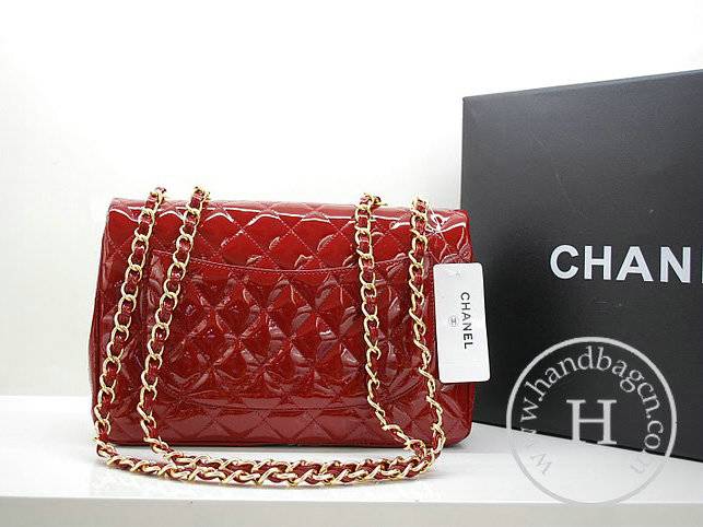 Chanel 36076 Replica Handbag Red Original Patent Leather With Gold Hardware