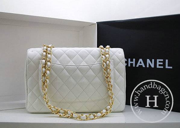 Chanel 36076 Replica Handbag White Original Caviar Leather With Gold Hardware
