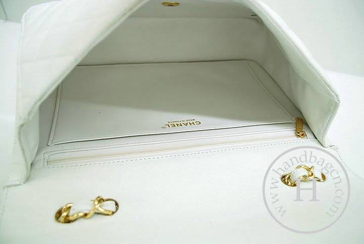 Chanel 36076 Replica Handbag White Original Caviar Leather With Gold Hardware