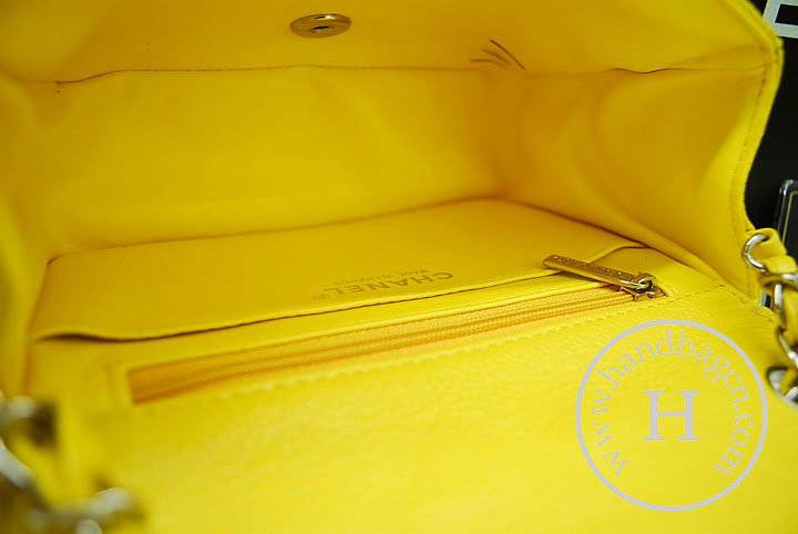 Chanel 36077 yellow Original Caviar Leather replica handbag with Silver hardware