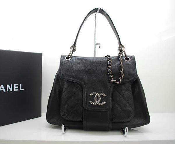Chanel 36081 Designer Handbag Black Original Caviar Leather - Click Image to Close