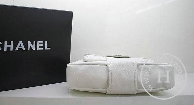 Chanel 36081 Designer Handbag White Original Caviar Leather - Click Image to Close