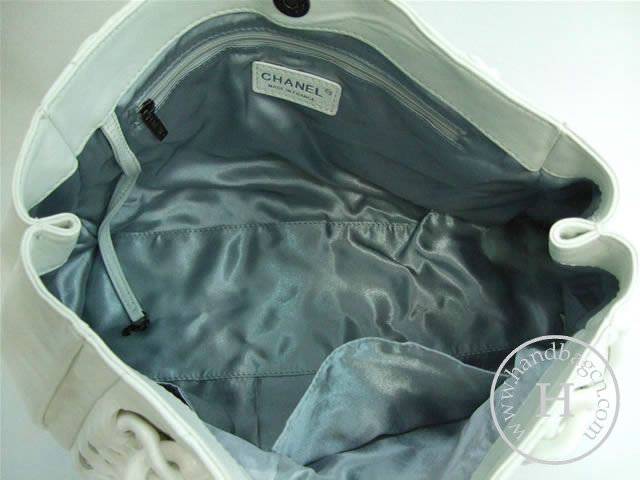 Chanel 36610 White Lambskin Leather Replica Handbag - Click Image to Close