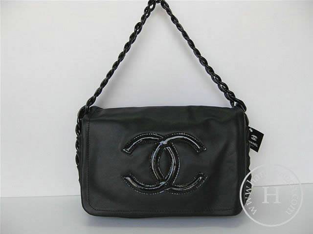 Chanel 36611 Replica Handbag Black Lambskin Leather - Click Image to Close