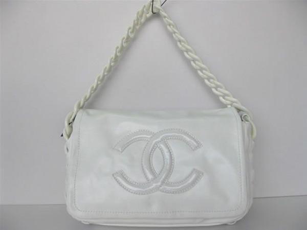 Chanel 36611 Replica Handbag White Lambskin Leather - Click Image to Close