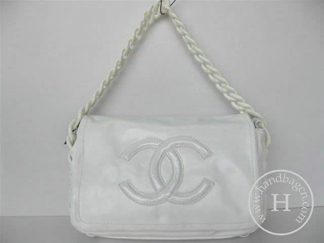 Chanel 36611 Replica Handbag White Lambskin Leather - Click Image to Close