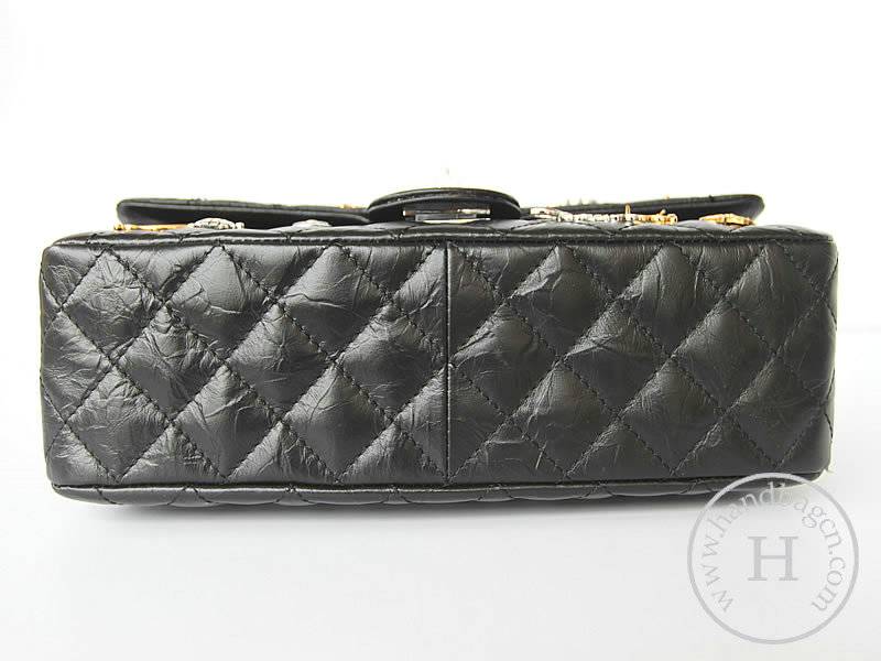Chanel 37211 Replica Handbag Black Rugosity Leather With Silver Hardware - Click Image to Close