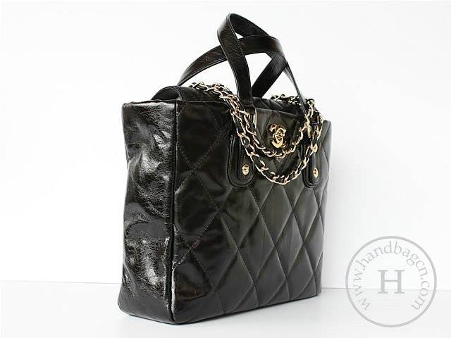 Chanel 39045 Replica Handbag Black Import Leather With Silver Handbag