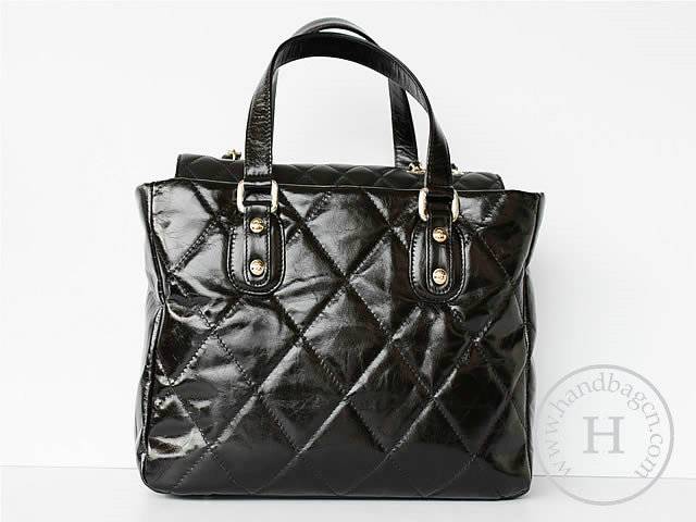 Chanel 39045 Replica Handbag Black Import Leather With Silver Handbag - Click Image to Close
