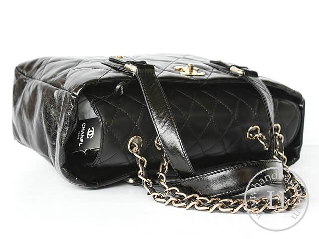 Chanel 39045 Replica Handbag Black Import Leather With Silver Handbag