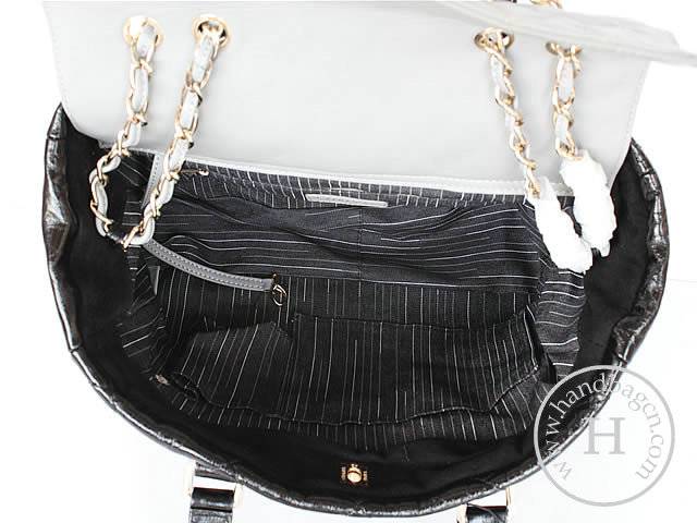 Chanel 39045 Replica Handbag Grey Import Leather With Silver Handbag