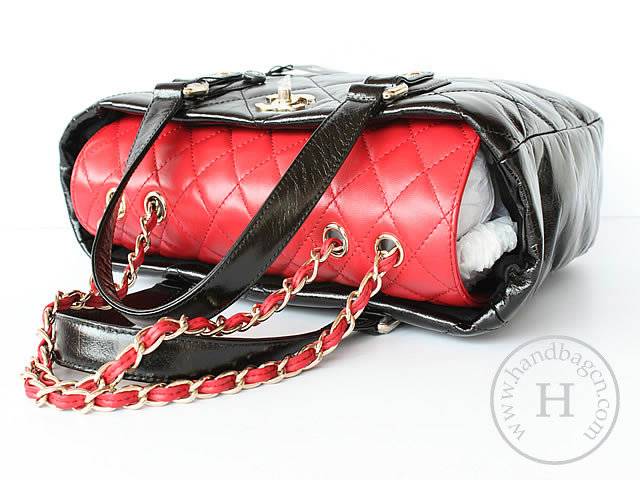 Chanel 39045 Replica Handbag Red Import Leather With Silver Handbag - Click Image to Close