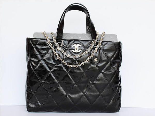 Chanel 39048 Replica Handbag Grey Import Leather With Silver Handbag - Click Image to Close