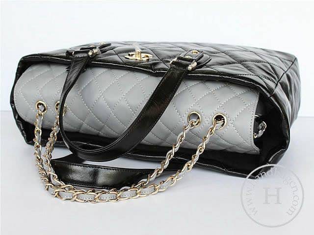 Chanel 39048 Replica Handbag Grey Import Leather With Silver Handbag - Click Image to Close