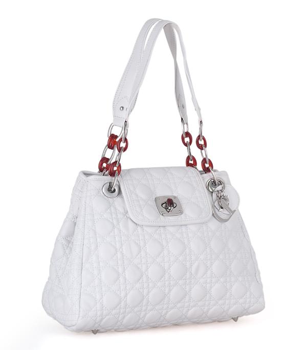 Christian Dior 44553 White Charming Lock Shoulder Bag - Click Image to Close
