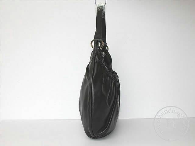 Chanel 45930 replica handbag Classic Black lambskin leather with Silver hardware