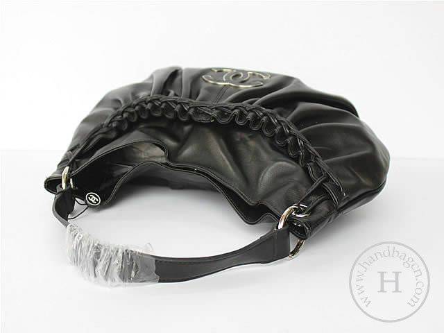 Chanel 45930 replica handbag Classic Black lambskin leather with Silver hardware