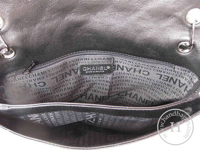 Chanel 46004 replica handbag Classic black lambskin leather with Silver hardware