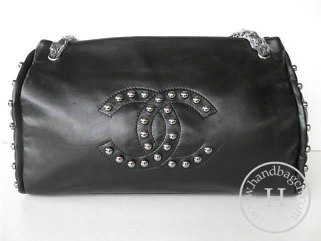 Chanel 46144 Replica Handbag Black Lambskin Leather With Silver Hardware
