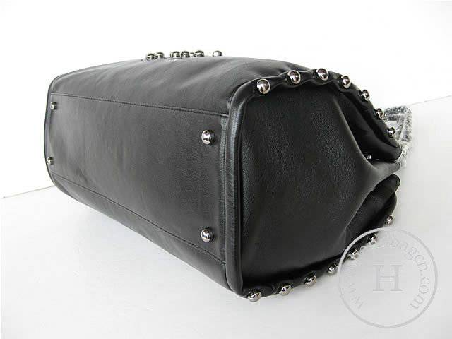Chanel 46144 Replica Handbag Black Lambskin Leather With Silver Hardware