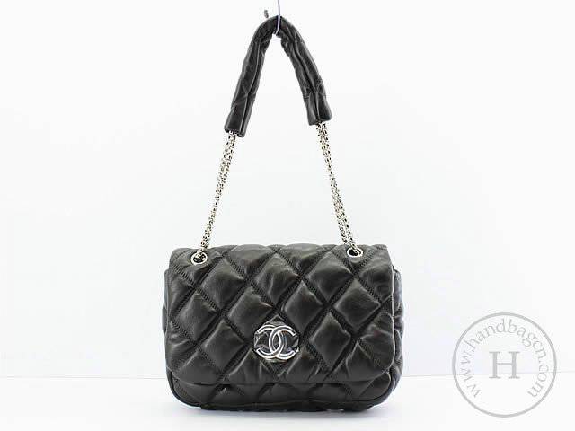 Chanel 46163 replica handbag Classic black lambskin leather with Silver hardware - Click Image to Close