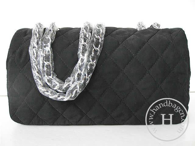 Chanel 46262 Replica Handbag Black Fabric With Silver Hardware